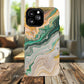 Magnetic iPhone Cases with Green Marble Design, Tough Magnetic Cases, iPhone Accessories, Gift for Her, Trendy iPhone Cover