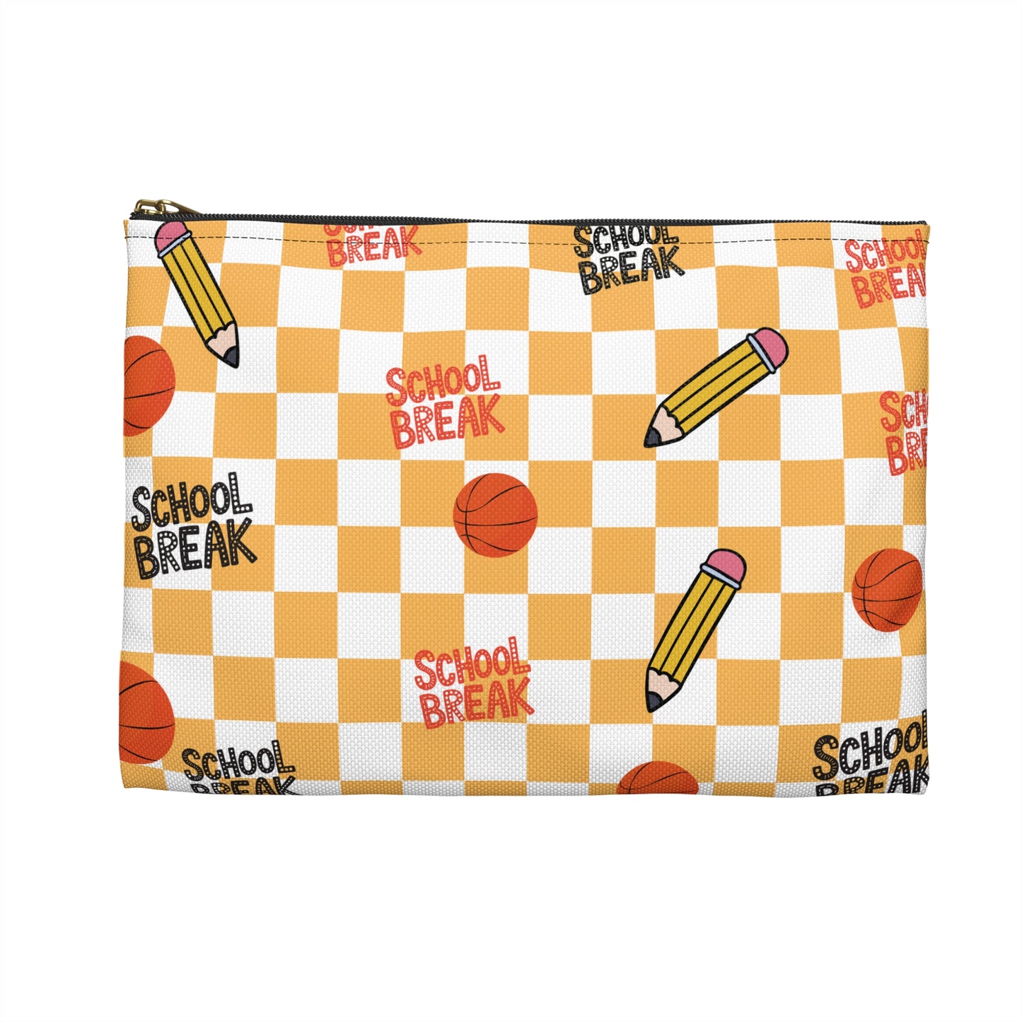 Personalized Orange Schoolyard Chic Composition Book Inspired Accessory Pouch, Kids School Supplies, Classroom Organizer, Teacher Gift, Fun Stationery Case, Back to School