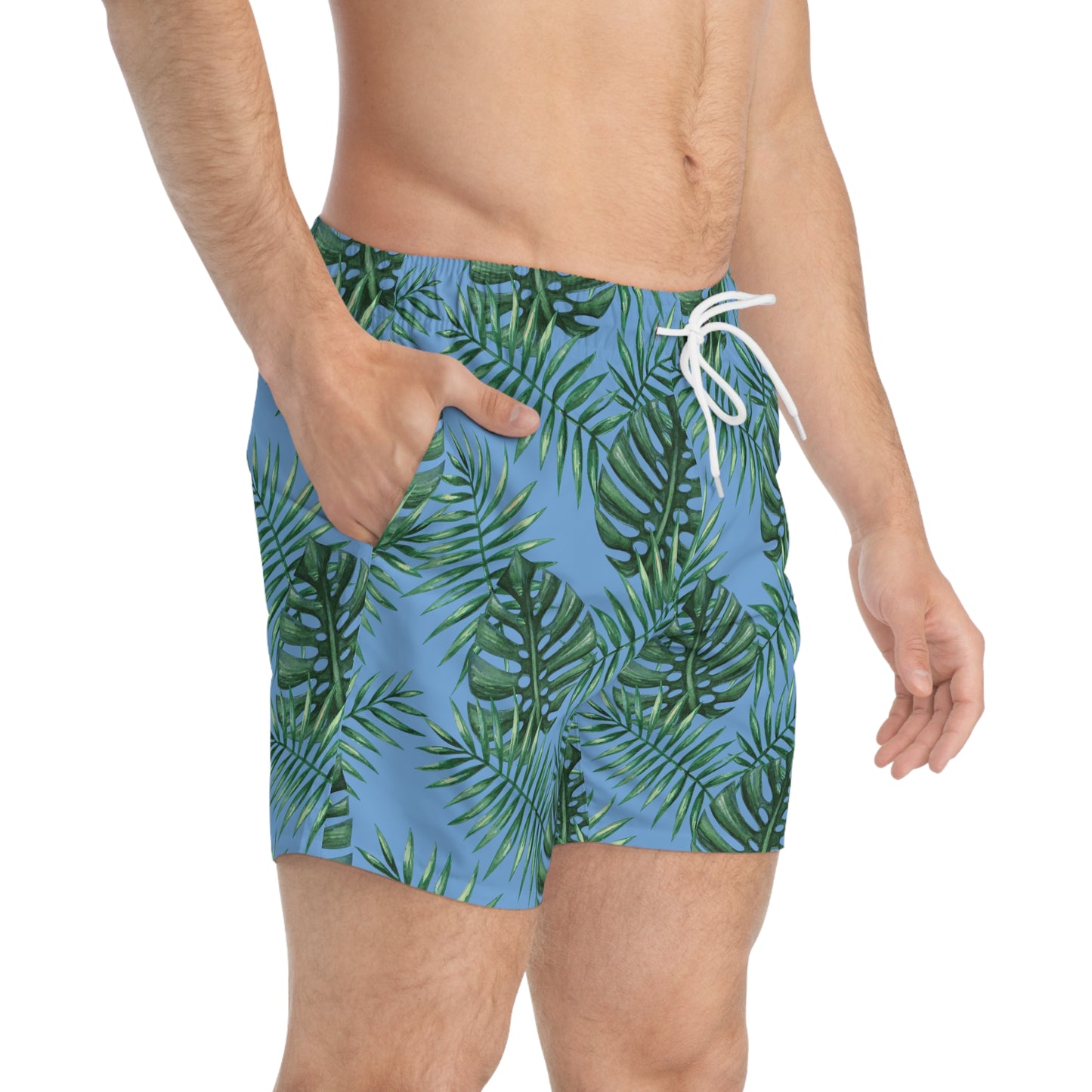 Blue Tropical Bliss Swim Trunks (AOP)