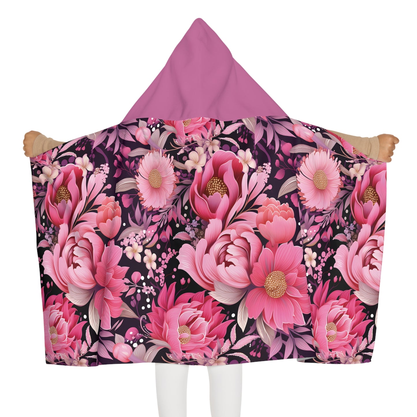 Blush Petals Snuggle Youth Hooded Towel