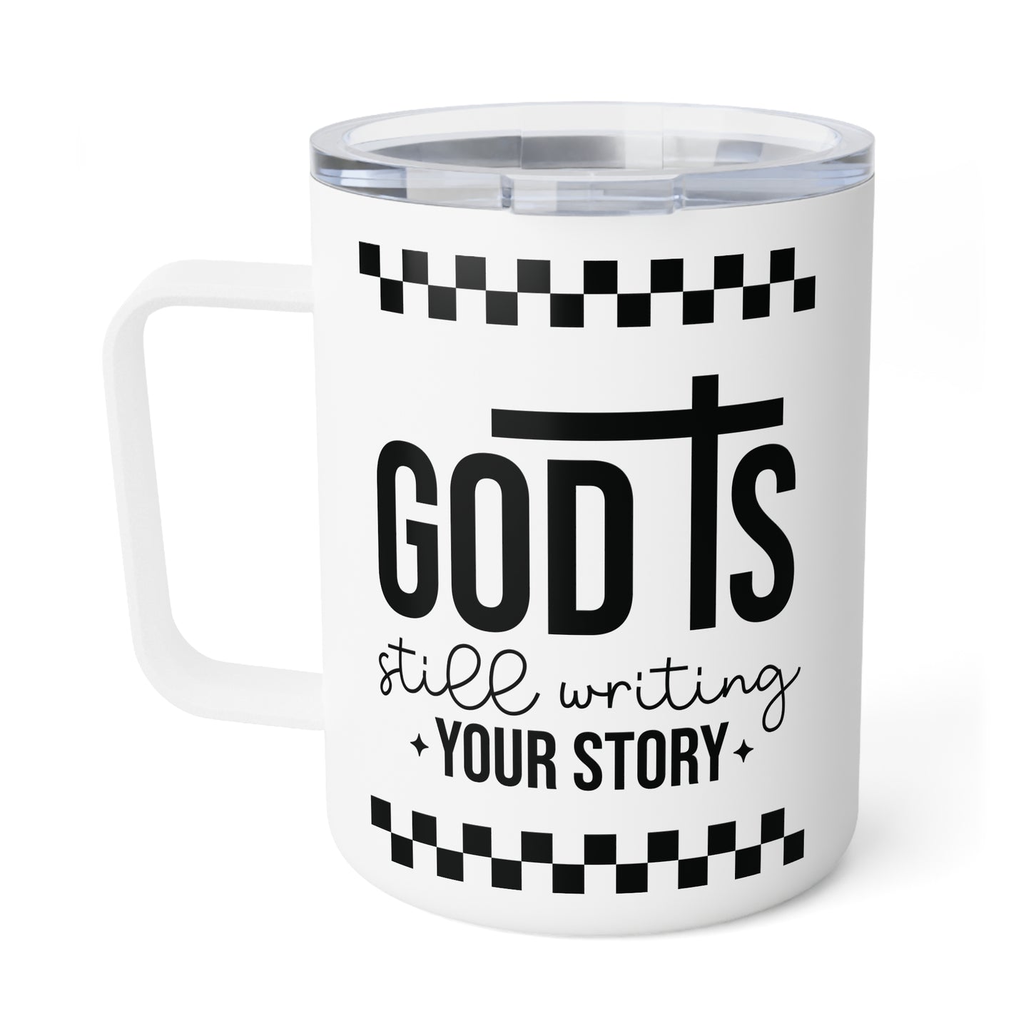Insulated Coffee Mug - God's Still Waiting for Your Morning Java | 10oz Fun Travel Mug