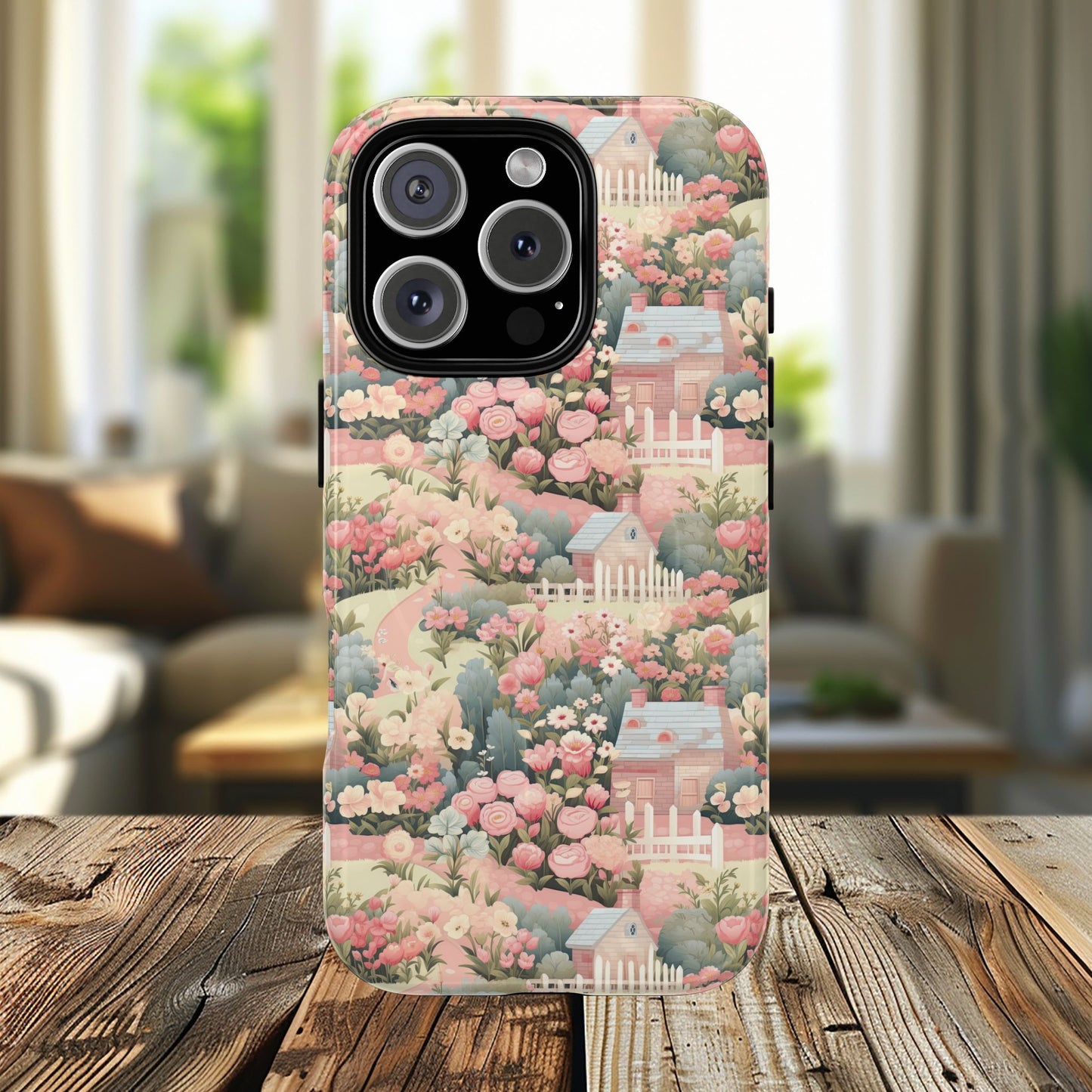 Pastel Garden Haven Tough iPhone Magnetic Case, Durable Protection, Flower Design, Gift for Her, Birthday, ,Phone Accessory, Spring Decor