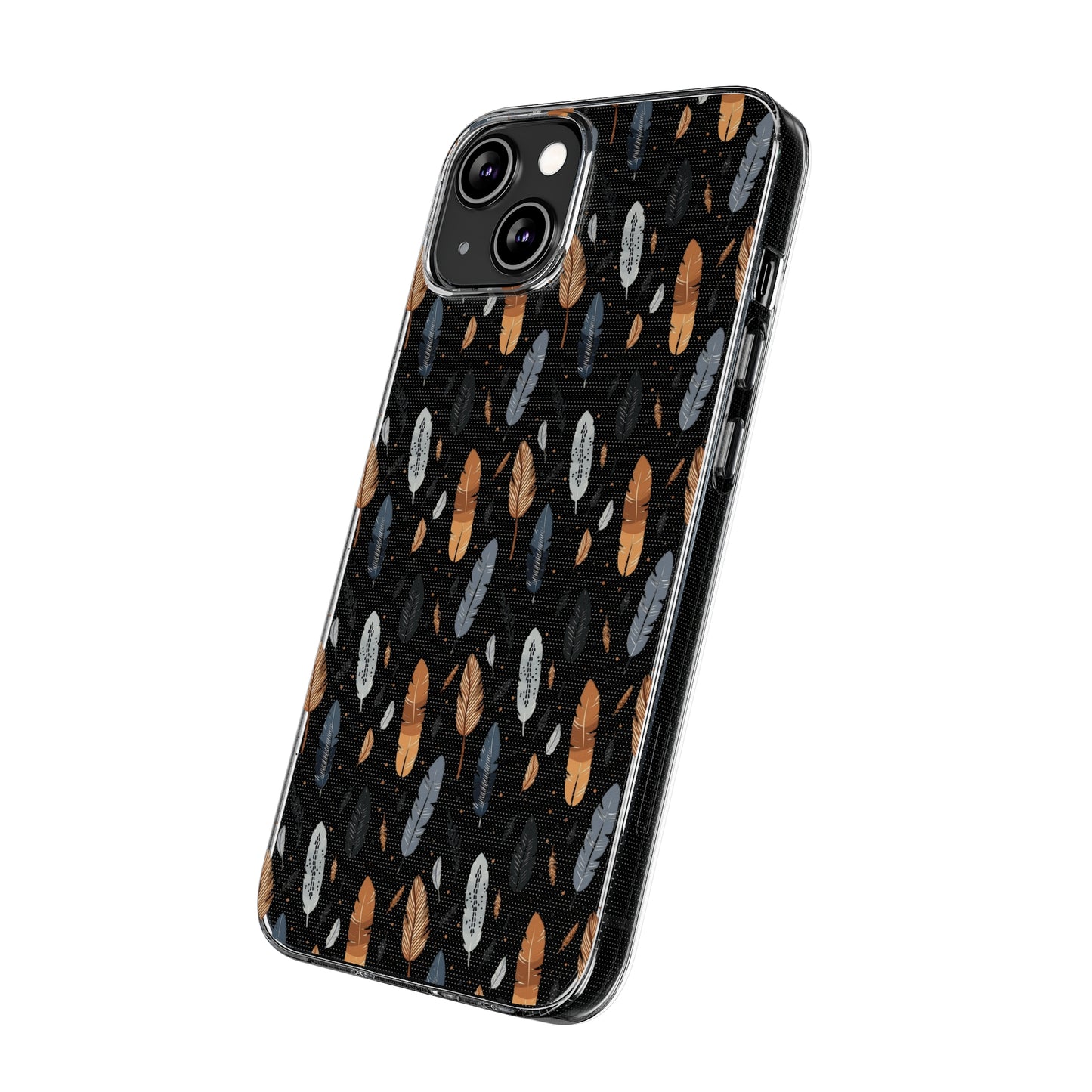 Whispering Feathers Clear Silicone iPhone Cases