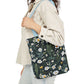 Daisy Delight Floral Canvas Tote Bag with 5-Color Straps | Eco-Friendly Shopping Bag