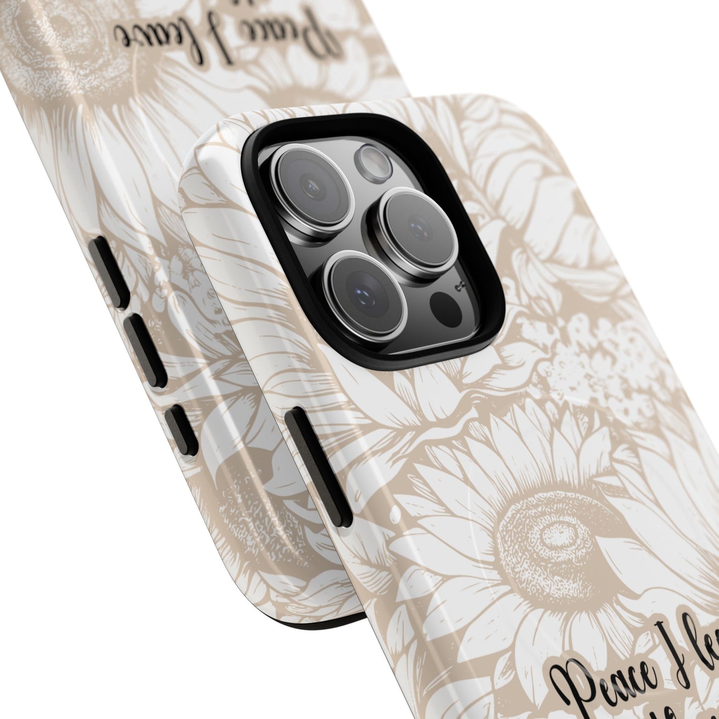 Peace I Leave with You John 14:27,Tough iPhone Magnetic MagSafe® Case Scripture, Sunflower Bible Verse,  iPhone® 13,  14, iPhone 15, iPhone 16, 17, Pro, Pro Max, Plus Cases.