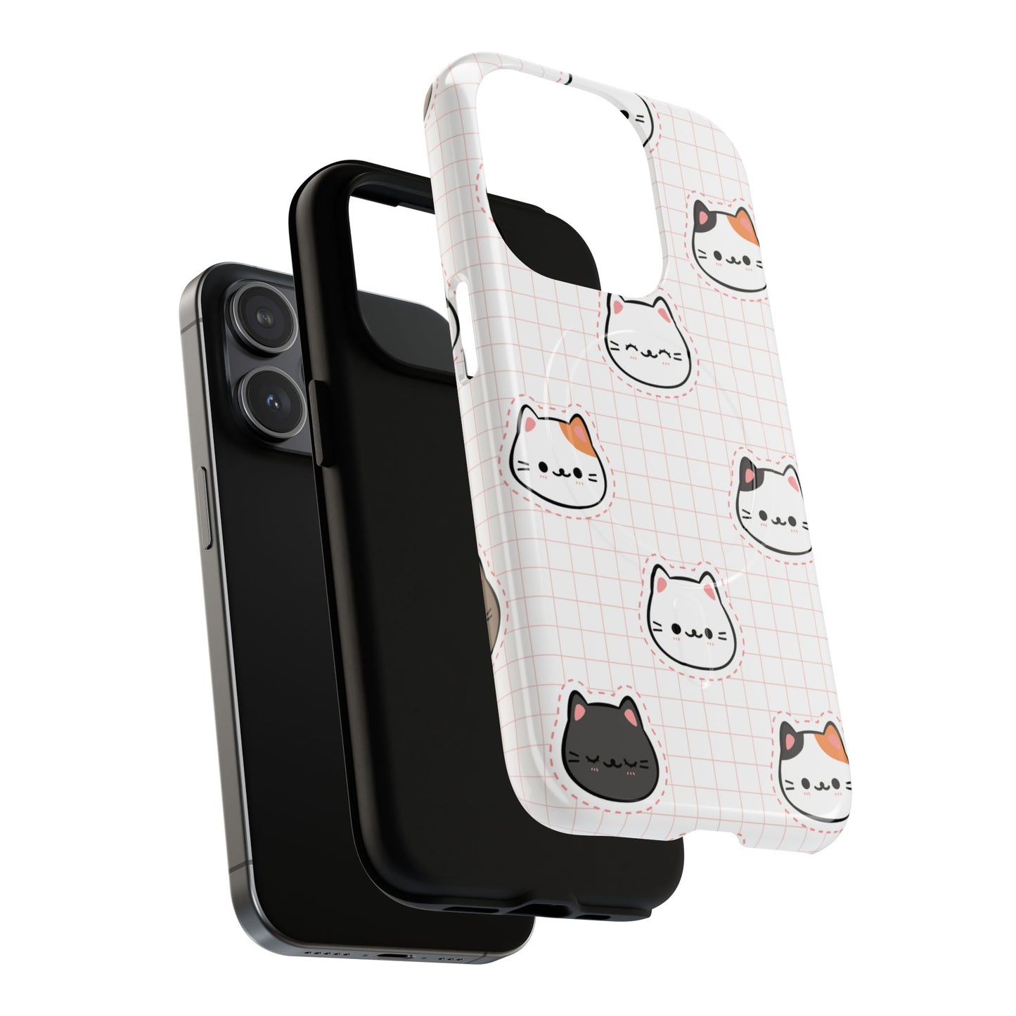 Cute Cat Tough Magnetic Case, iPhone Cover, Cat Lover Gift, Cute Cat Accessories, Pet-Themed iPhone Case