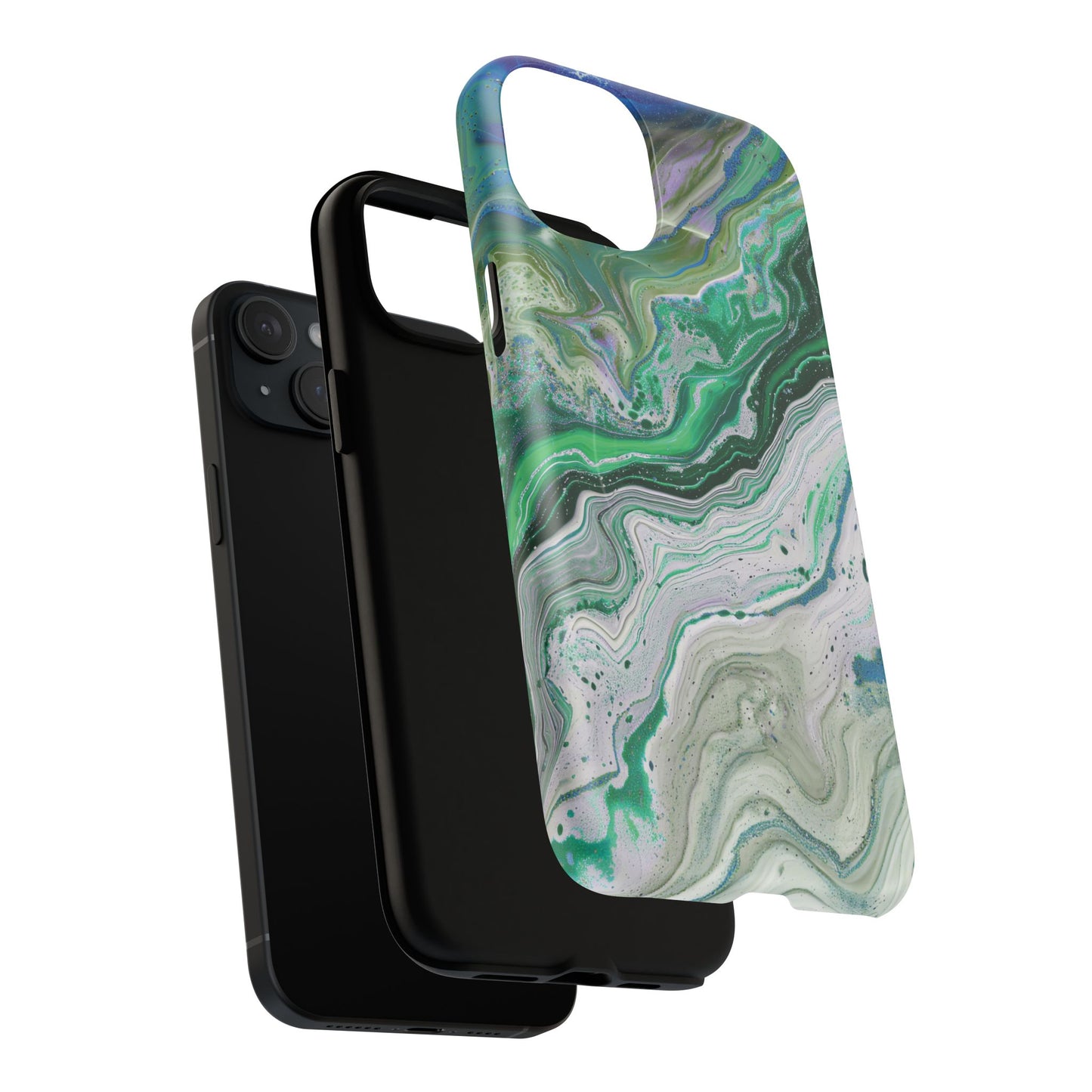 Marbled Tough iPhone Case, Magnetic Protector, Stylish Tech Accessory, Durable iPhone Cover, Unique Gift Idea