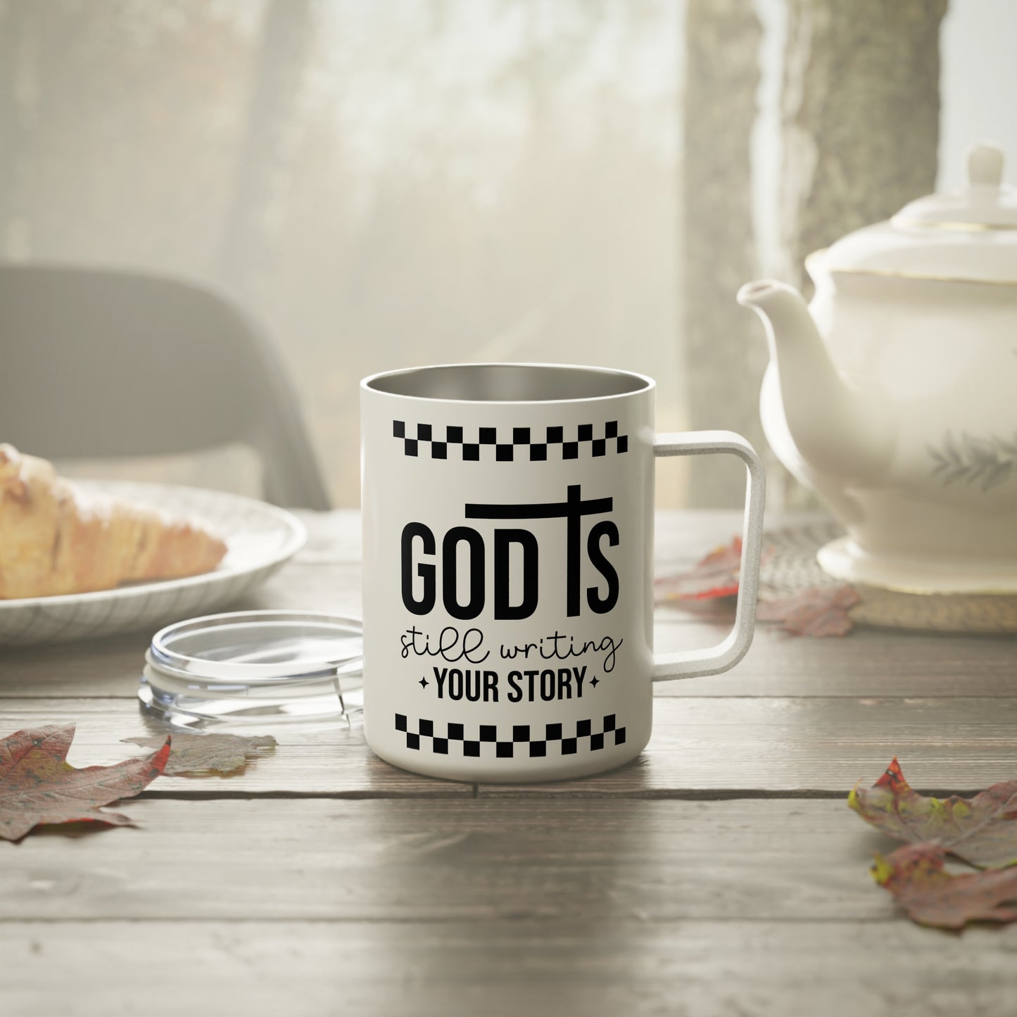 Insulated Coffee Mug - God's Still Waiting for Your Morning Java | 10oz Fun Travel Mug