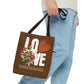 LOVE Always Brown Tote Bag.