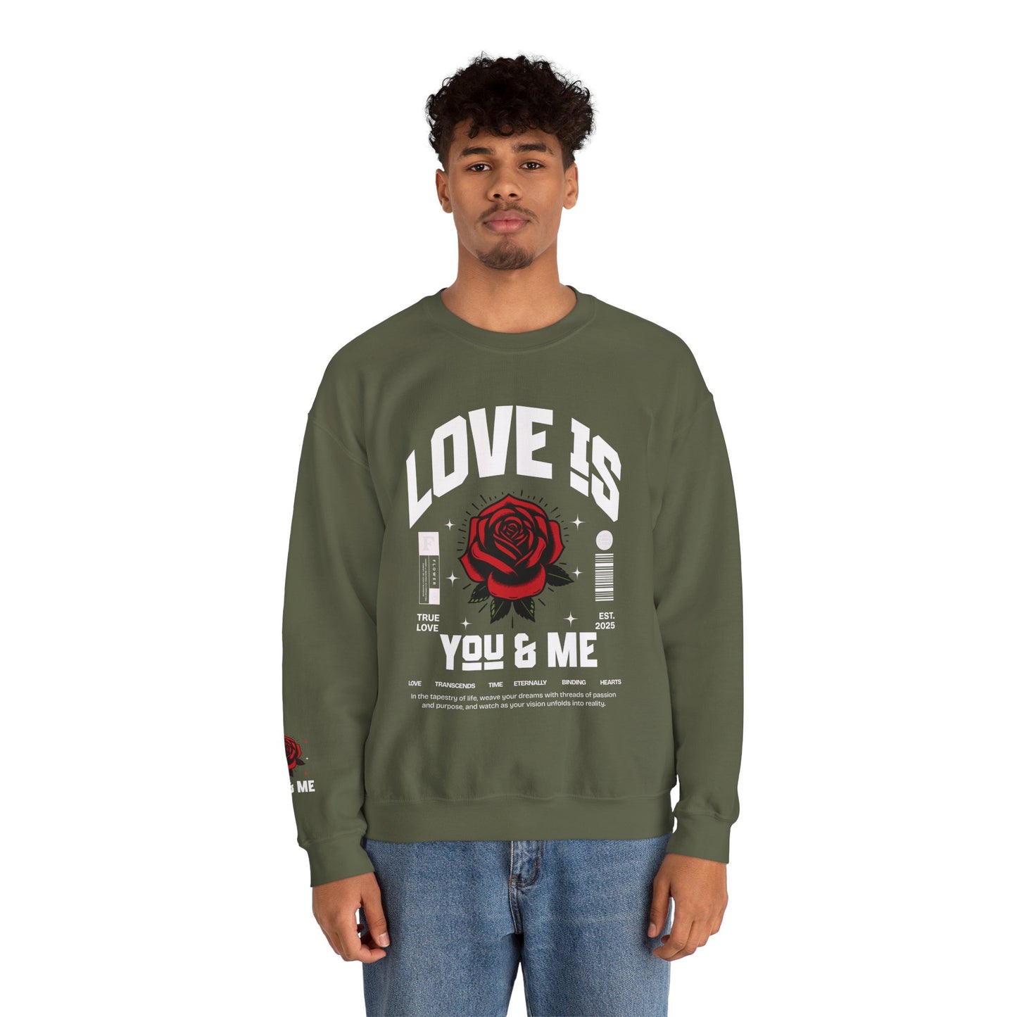 You and Me Unisex Heavy Gildan Blend™ Crewneck Sweatshirt.