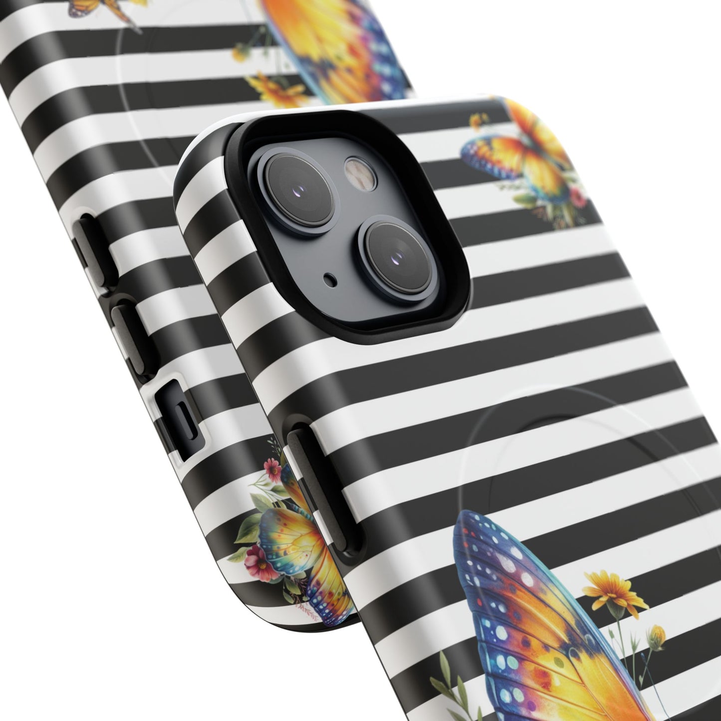 Botanic Flight Tough iPhone Magnetic Cases, Floral iPhone Cover, Stylish Tech Accessory, Gift for Nature Lovers, Butterfly Design, Unique Phone Protector