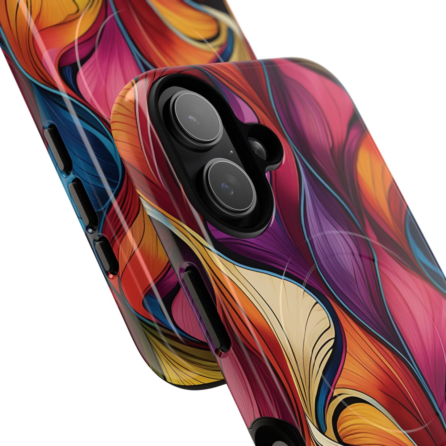 Vibrant Leaf Wave Tough Magnetic Phone Case, Vibrant Smartphone Cover, Unique Protective Case for Gifts, Phone Accessories, Trendy Design