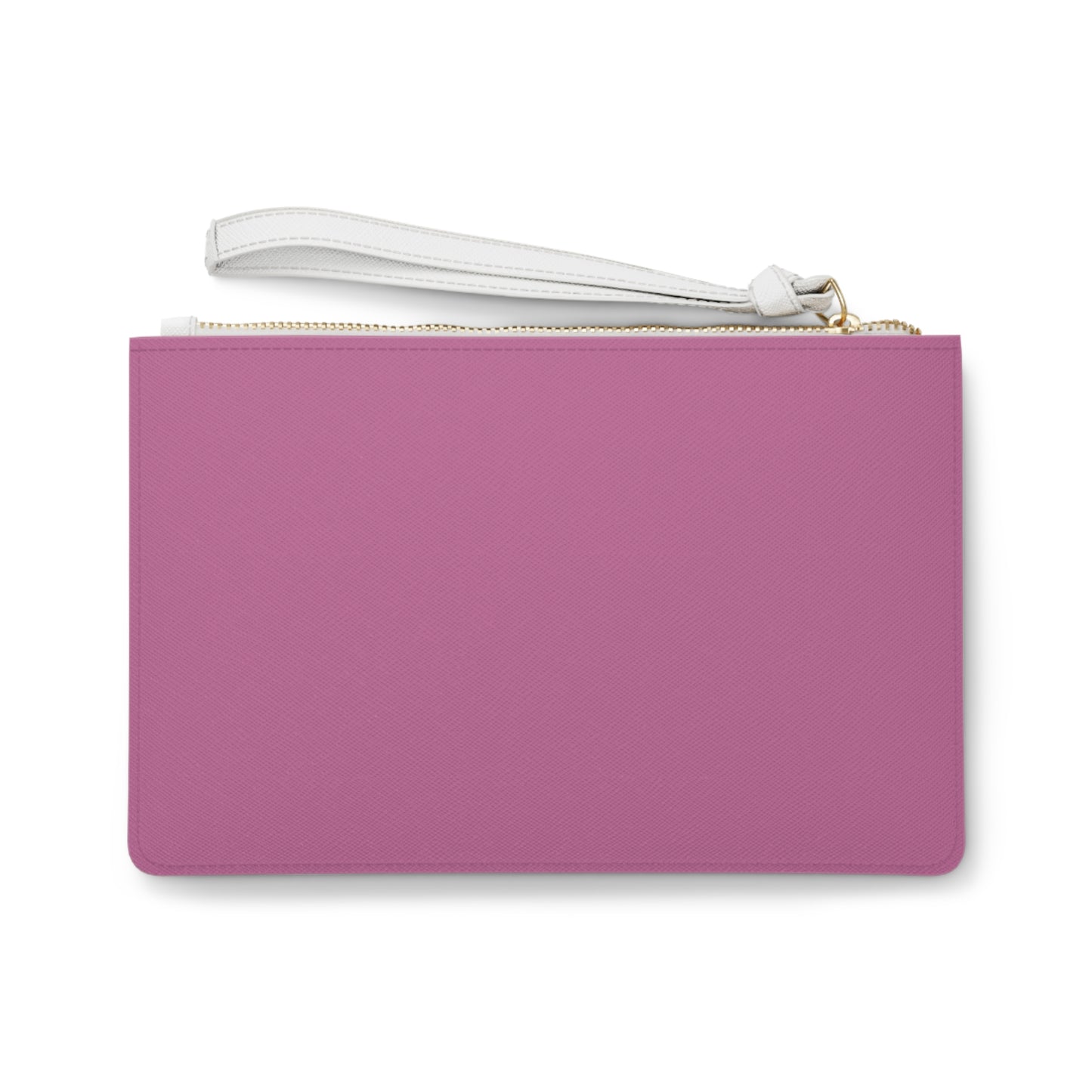 Chic Essentials Clutch Bag - Vegan Leather Saffiano Pattern Fashionista On-the-Go Zip Fastening Wrist Strap.