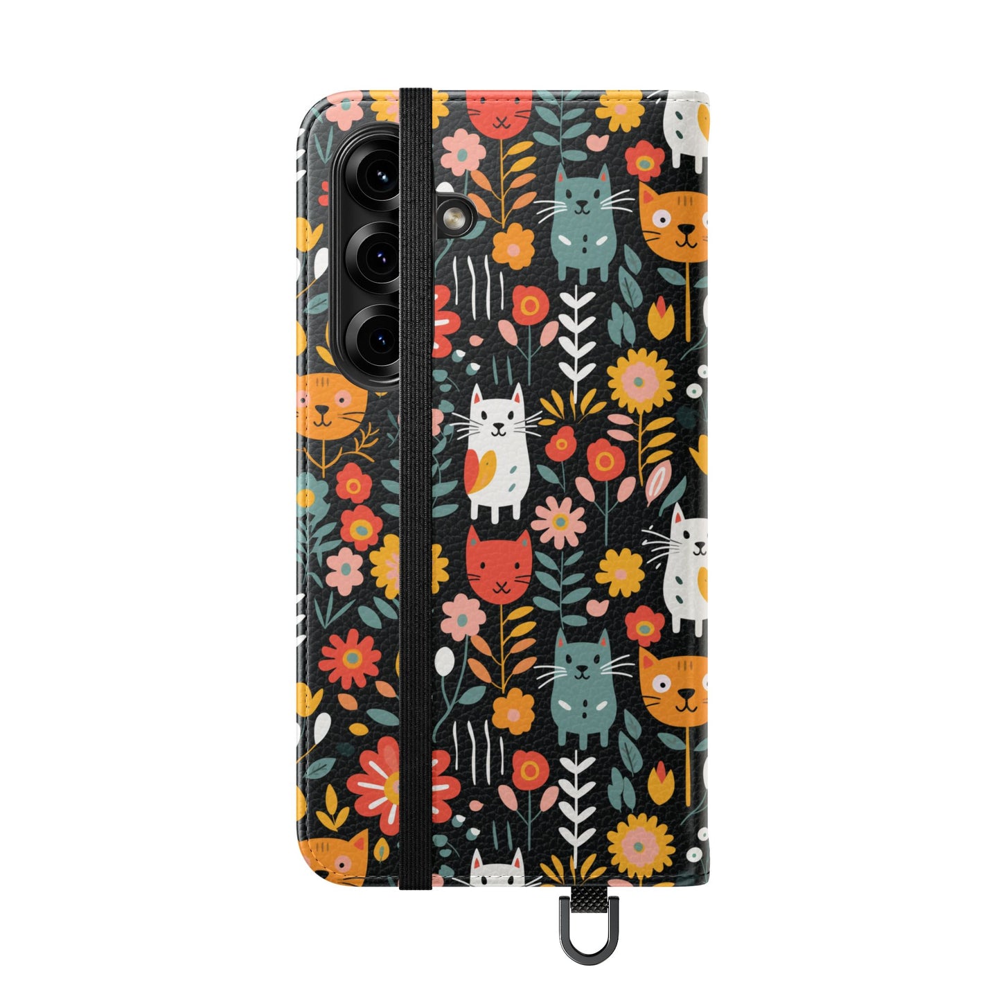Whimsical Feline Garden iPhone and Samsung Flip Cases