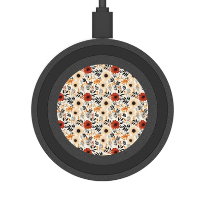 Boho Chic Floral Wireless Charging Pad - Quake Design, Perfect for Home & Office