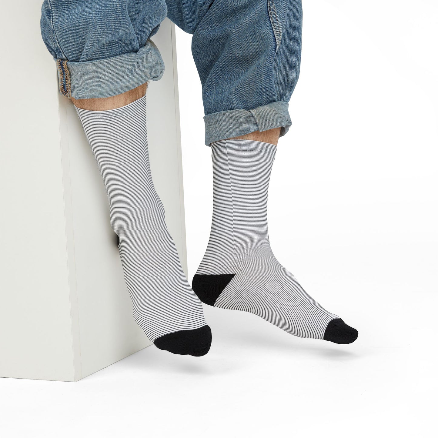 Monochrome Lines Sublimation Crew Socks