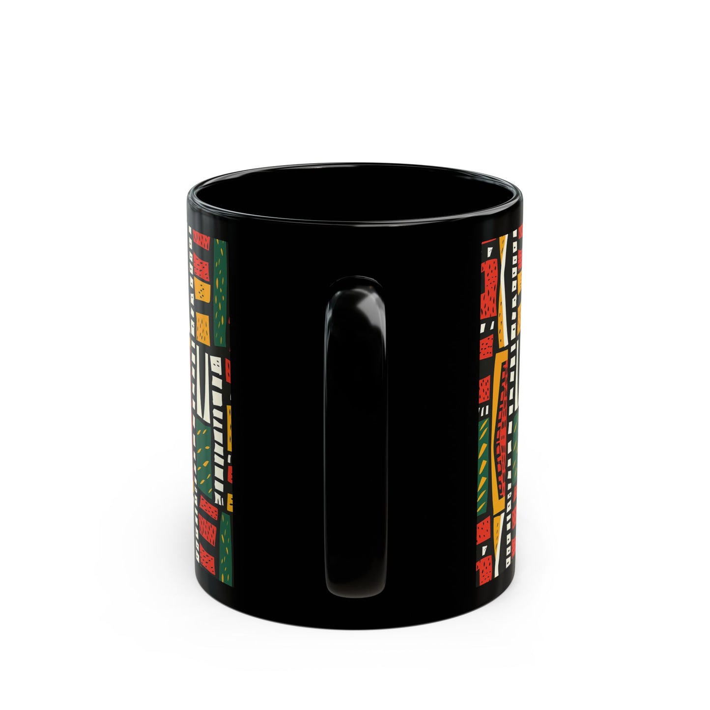 Tribal Harmony Black Mug - Unique Art Design for Home & Gifts