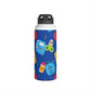 Personalized Blue Kawaii Composition Book Inspired Stainless Steel Water Bottle for Kids, School Supplies, Eco-Friendly Drinkware, Back to School, Teacher Gifts