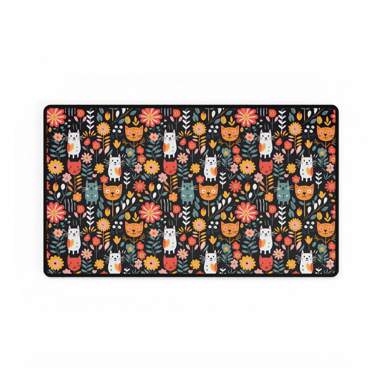 Whimsical Feline Garden Desk Mats