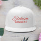Red 'ELOHIM, GENESIS 1:1'  Embroidered 5 Panel Trucker Cap | Casual Style Hat, Adjustable, Unisex, Perfect Gift for Outdoors, Festivals, Daily Wear