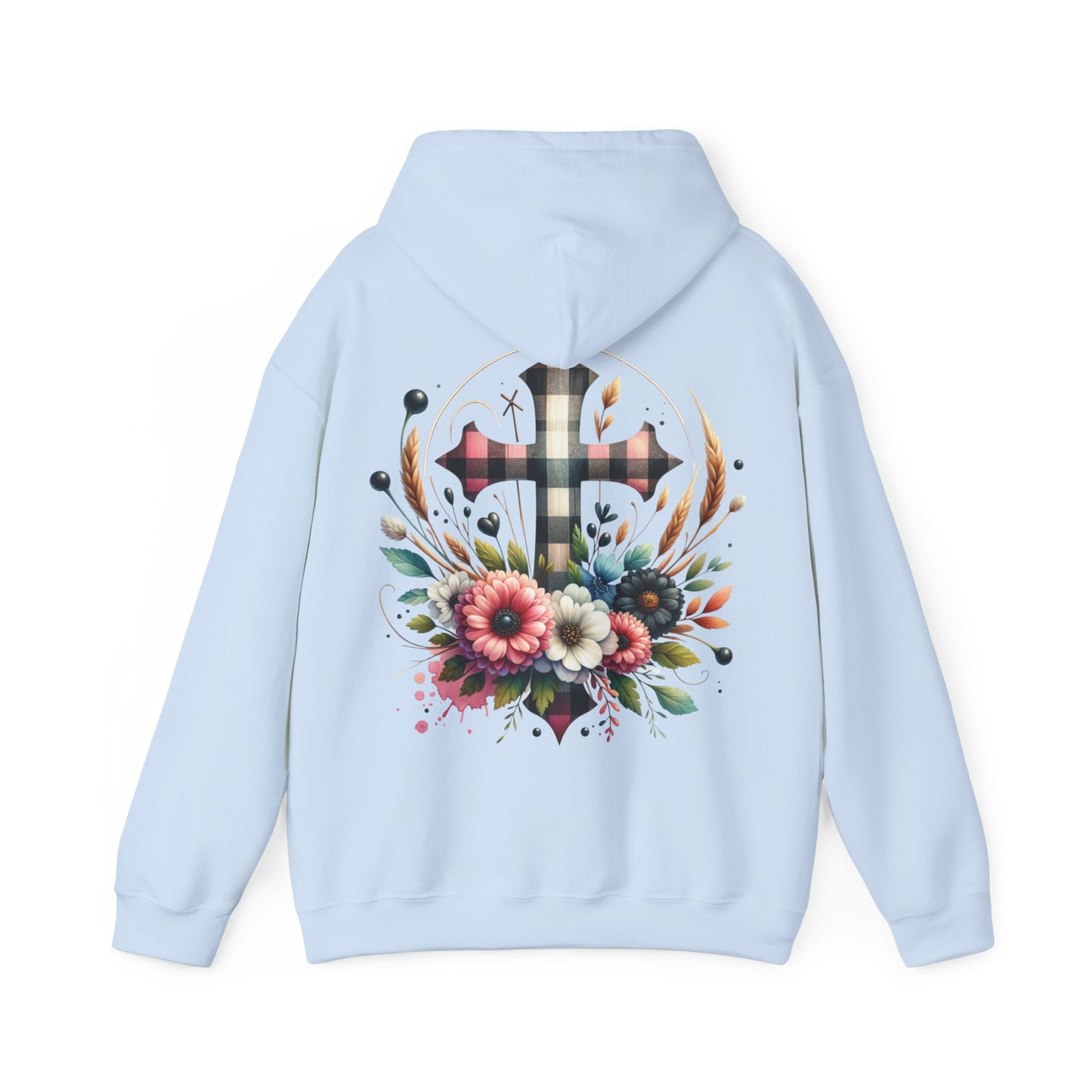 Faith and Floral Cross Unisex Gildan Hoodie Sweatshirt