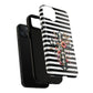 Grace in Bloom Tough Magnetic iPhone Case with Floral Cross Design, Boho iPhone Cover, Striped iPhone Case, Unique Religious Gift, Trendy Cell iPhone Accessory.