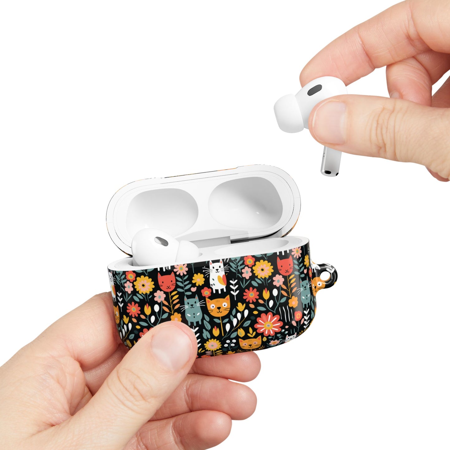 Whimsical Feline Garden AirPod Cases (AOP) - Fun & Colorful Accessories for Pet Lovers.