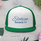 Navy 'ELOHIM, GENESIS 1:1'  Embroidered 5 Panel Trucker Cap | Casual Style Hat, Adjustable, Unisex, Perfect Gift for Outdoors, Festivals, Daily Wear