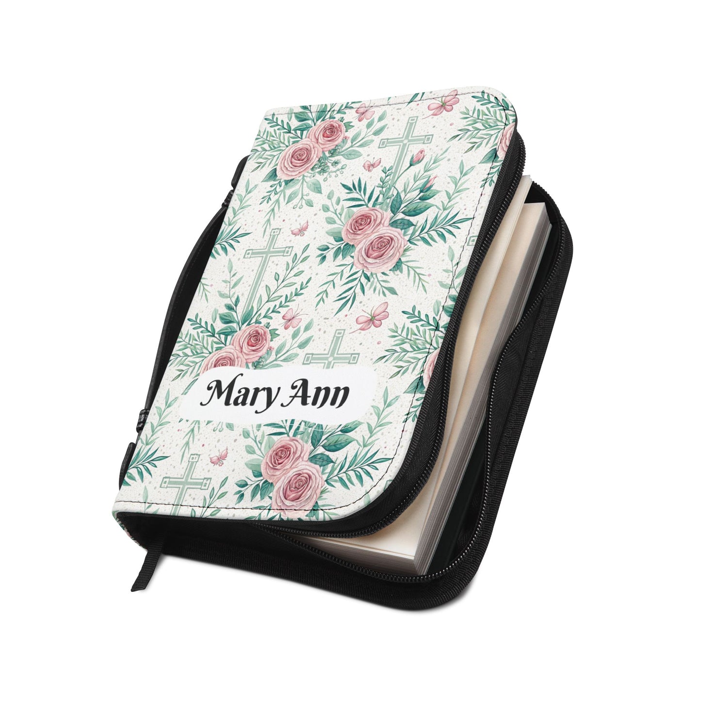 Floral Christian Bible Cover - Personalized with Name, Inspirational Gift for Baptism, Confirmation, or Any Religious Occasion