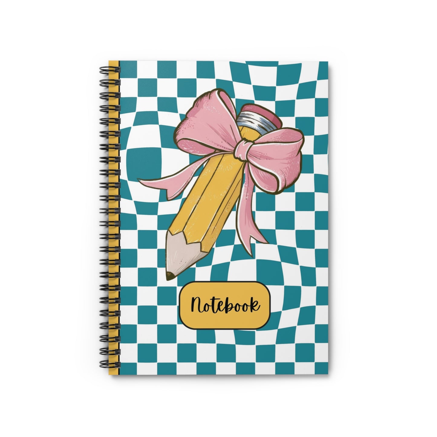 Teal Checkered Charm Spiral Notebook - Ruled Line (PY)