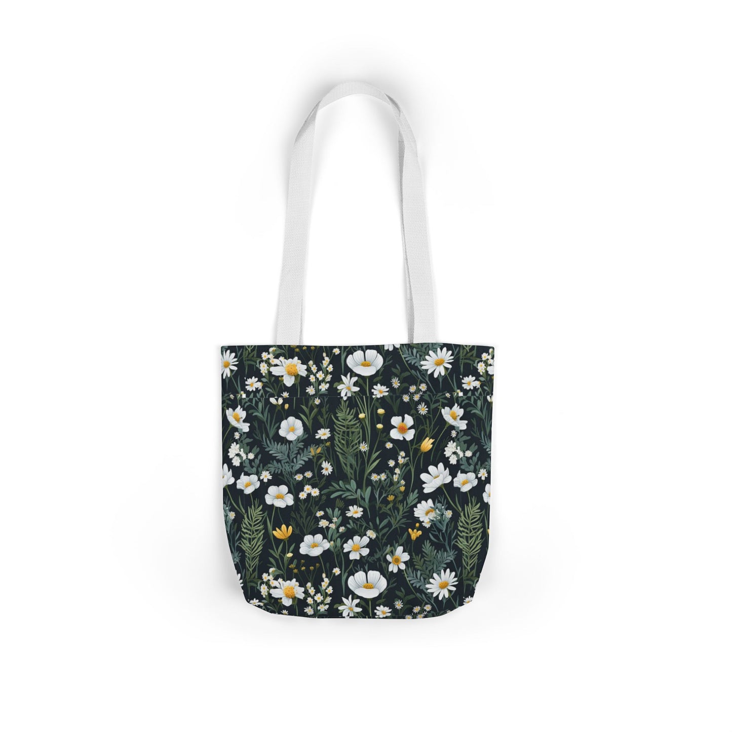 Daisy Delight Floral Canvas Tote Bag with 5-Color Straps | Eco-Friendly Shopping Bag