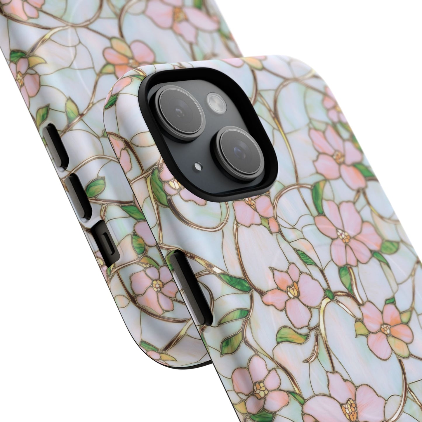 Blossom Veins Tough iPhone Magnetic Cases, Elegant Floral Designs, iPhone Floral Stained Glass Stylish Accessory, Protective Mobile Cover, Unique Gift Idea