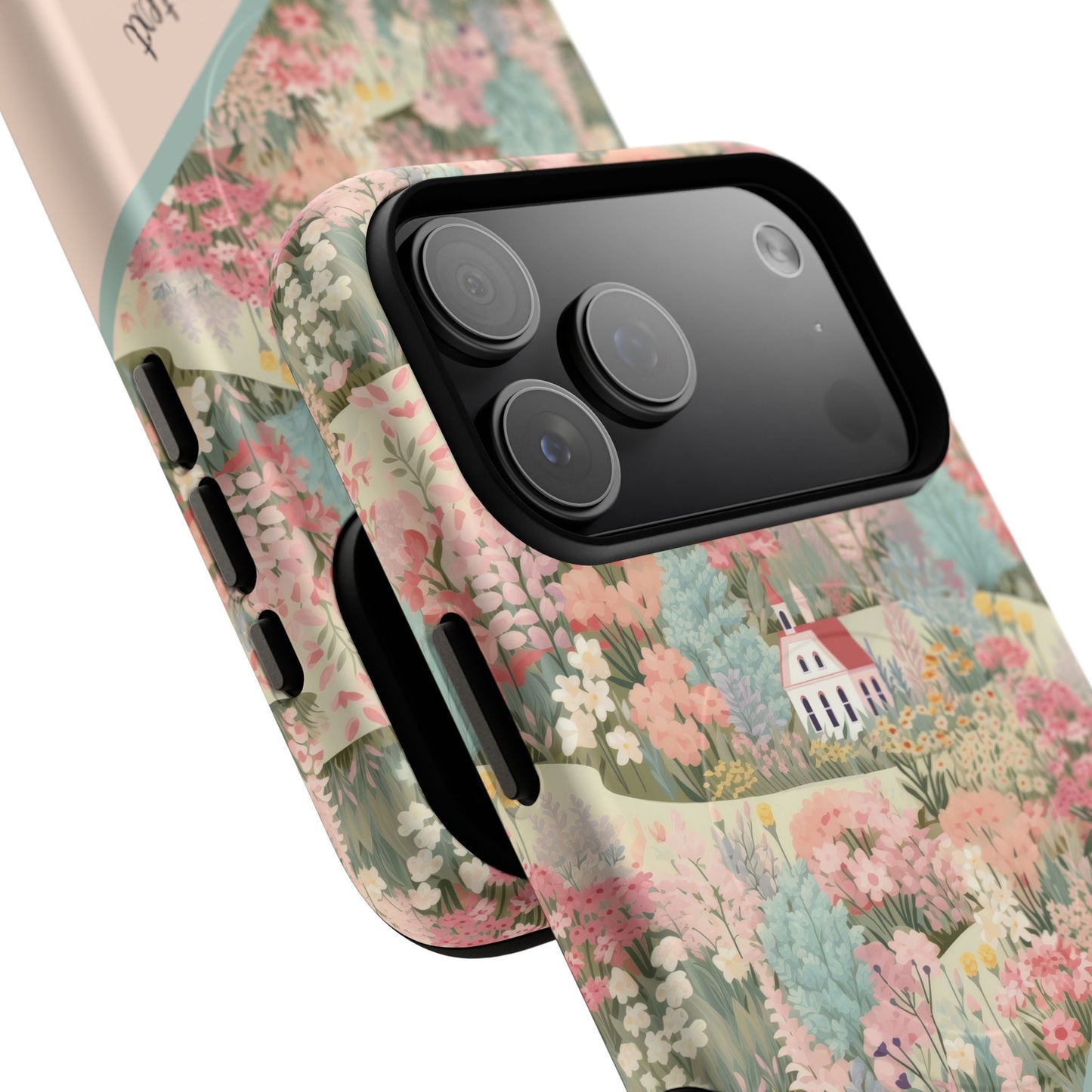 Blush Bloom Village Tough Magnetic MagSafe®Case, Durable Protection, Unique Gift for Nature Lovers,  iPhone® 13, 14, 15, 16, 17, Pro, Pro Max, Plus Cases.