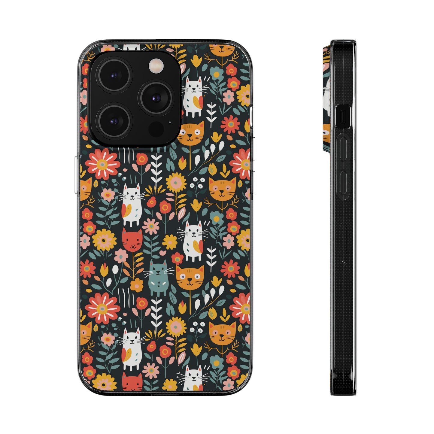 Whimsical Feline Garden Soft iPhone, Google and Samsung Cases