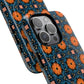 Saffron Tile Bloom Vibrant Floral Tough Magnetic iPhone Case, Durable iPhone Cover, Gift for Her, Floral Design, Unique iPhone Protection.