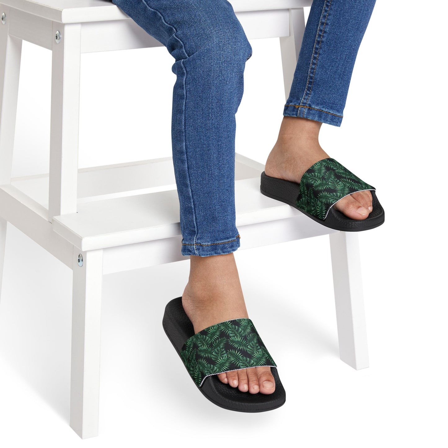 Tropical Bliss Black Youth Removable-Strap Sandals