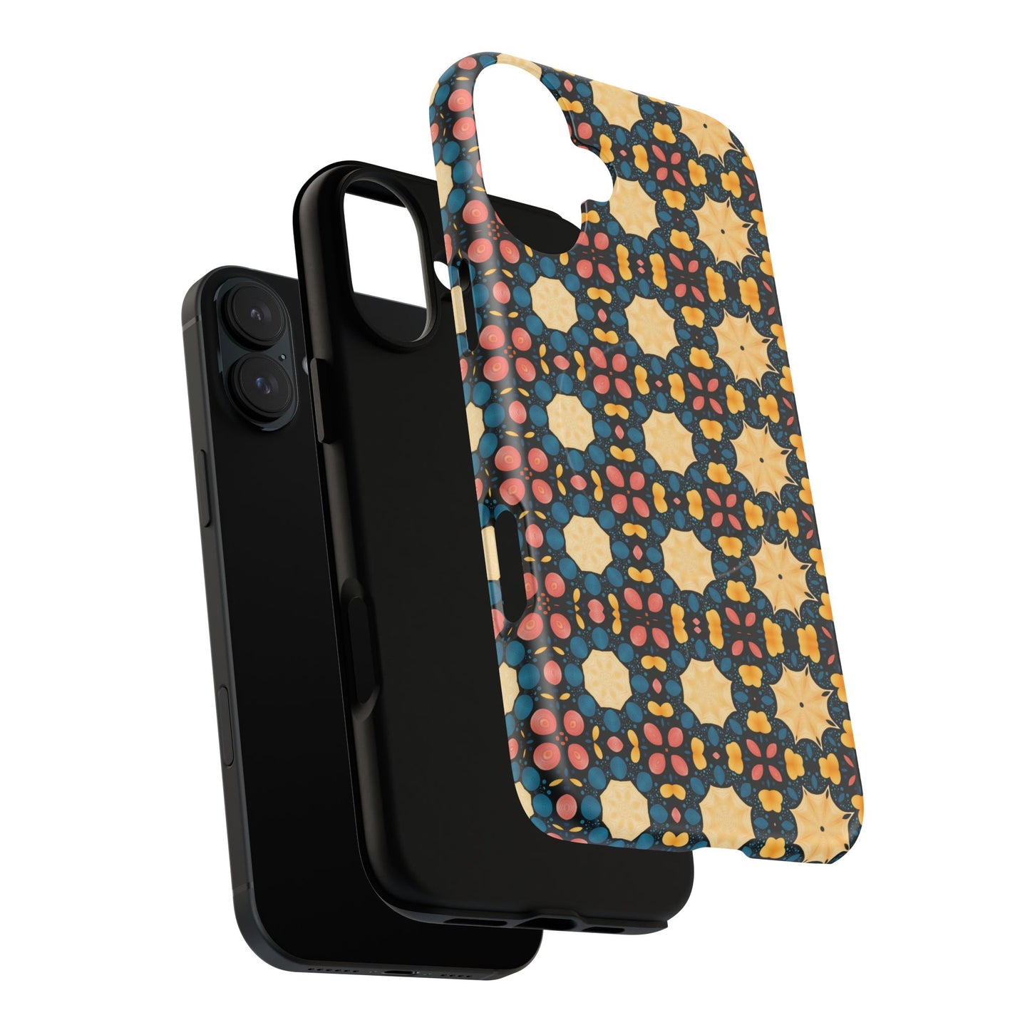 Celestial Spice Tiling Colorful Tough Magnetic iPhone Case, Unique iPhone Cover, Artistic Mobile Shell, Durable Design Accessory, Trendy Gift Idea, MagSafe® iPhone Case.