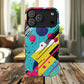 Retro Pop Vibes Magnetic iPhone Case with Abstract Design, Tough iPhone Cover, iPhone Accessory, Gift for Tech Lovers, Trendy iPhone Protector