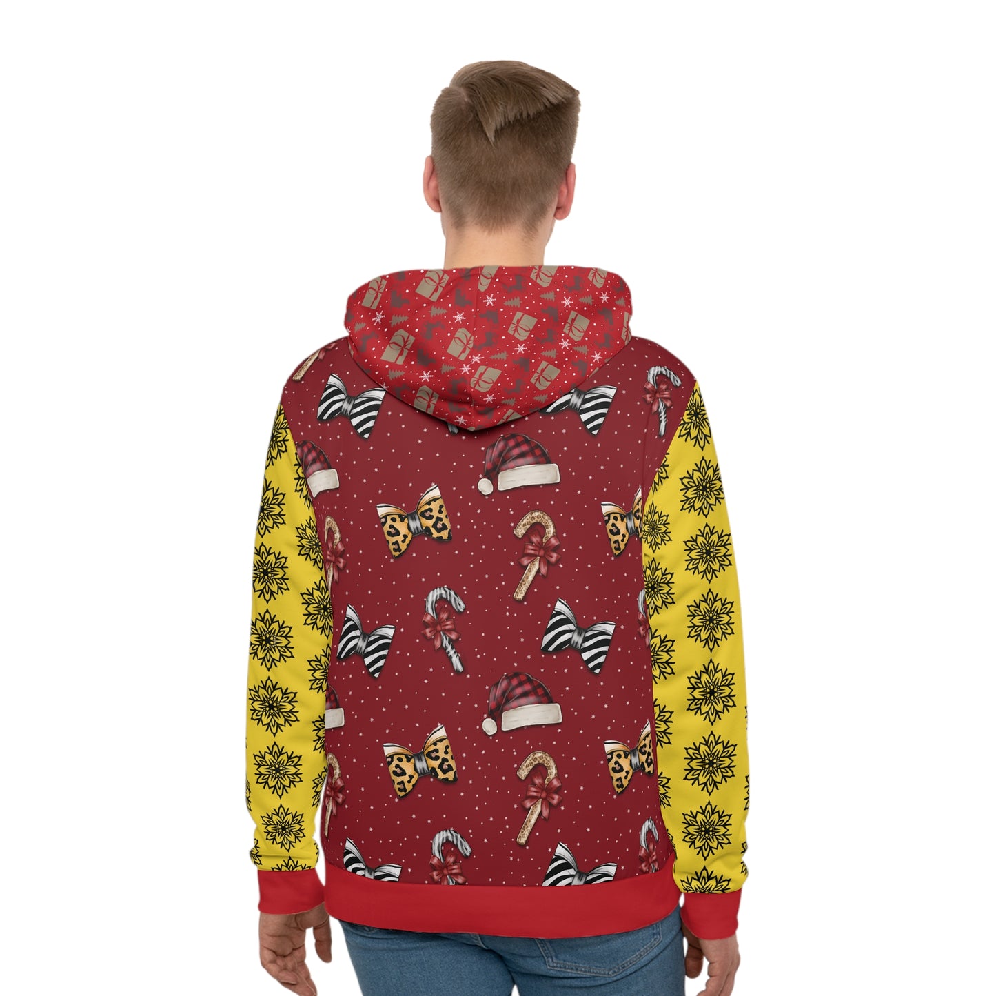 That Ugly Christmas Men's Hoodie with All-Over Print Design - Silky Smooth Polyester Fabric