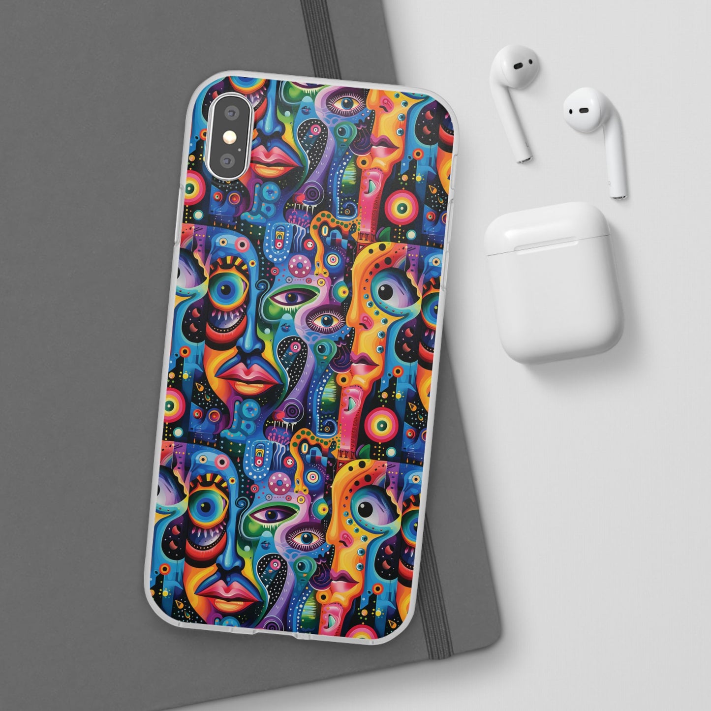 Psychedelic Visions Flexi iPhone and Samsung Case - Colorful Abstract Design.