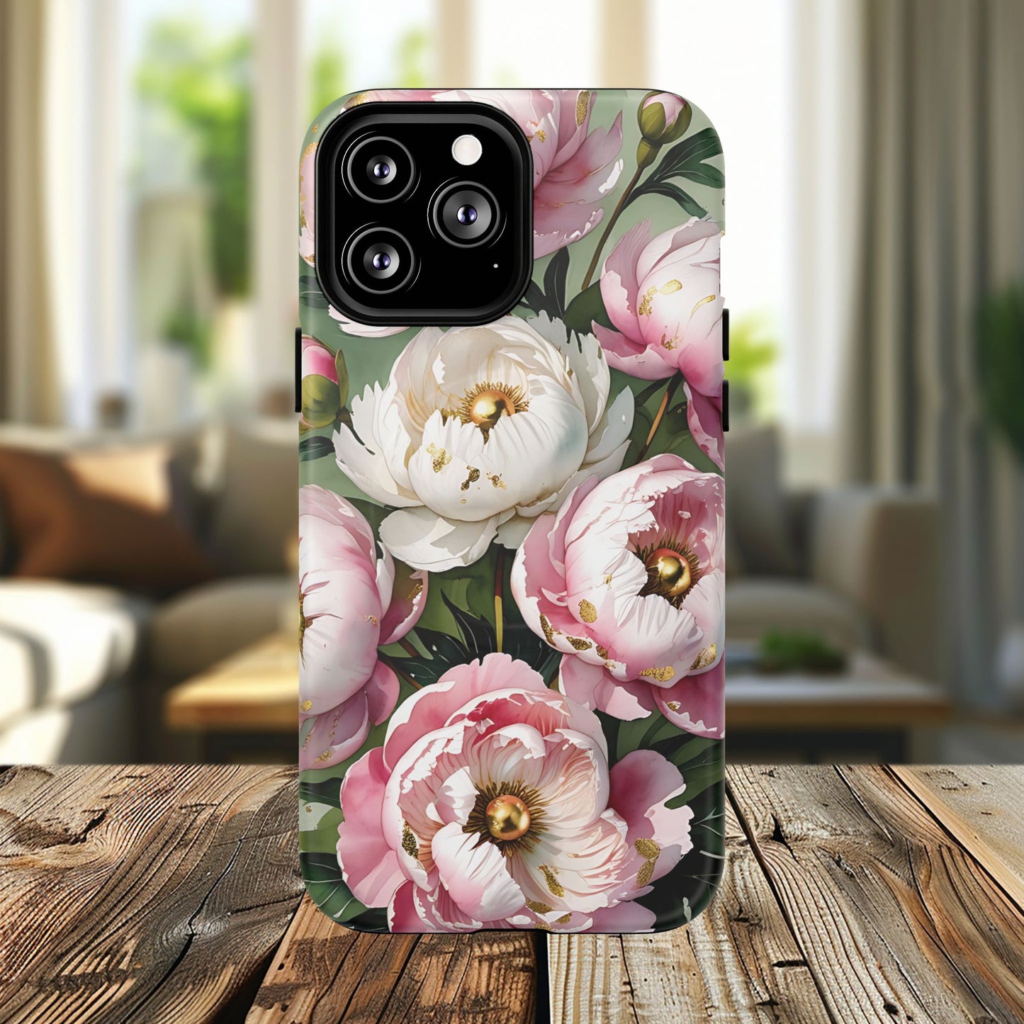Floral Peonies Tough Magnetic Phone Cases, Durable Floral Phone Cover, Chic Flower Case, Stylish Phone Protector, Gift for Her