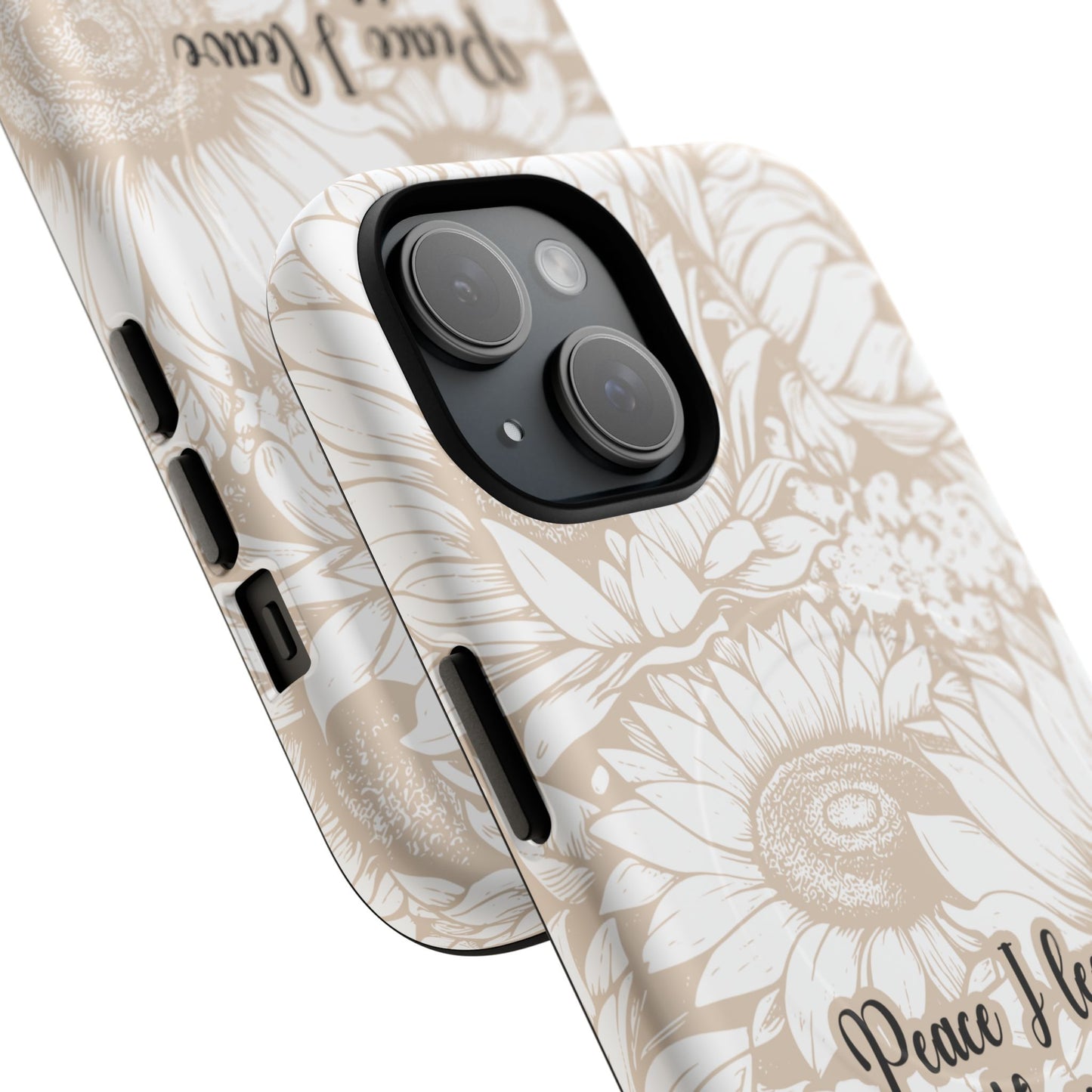 Peace I Leave with You John 14:27,Tough iPhone Magnetic MagSafe® Case Scripture, Sunflower Bible Verse,  iPhone® 13,  14, iPhone 15, iPhone 16, 17, Pro, Pro Max, Plus Cases.