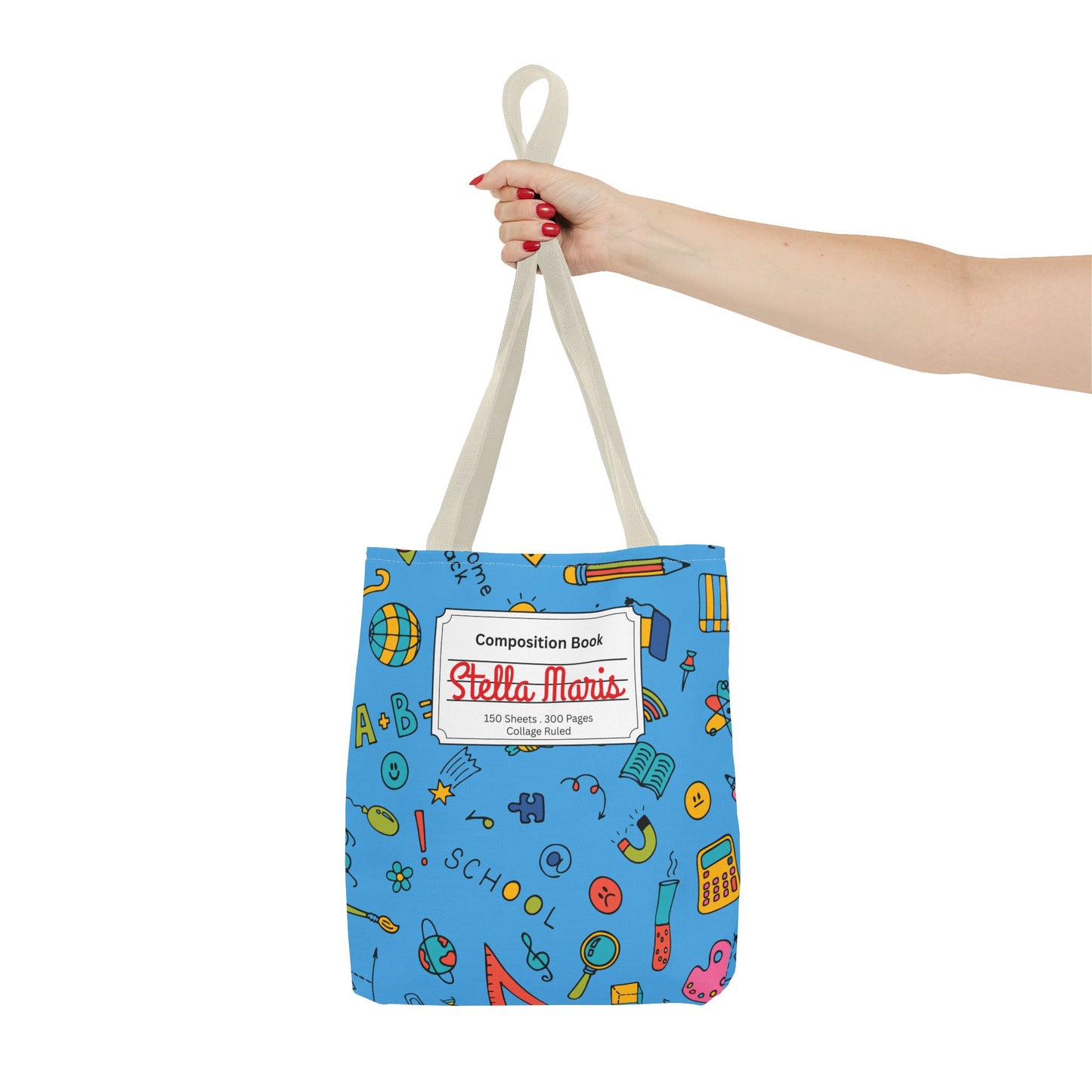 Personalized Classroom Couture Composition Book Inspired Tote Bag, Back to School Tote, Teacher Gift, Kids Bag, Custom Name Bag, Educational Accessories, Back to School Tote Bag.