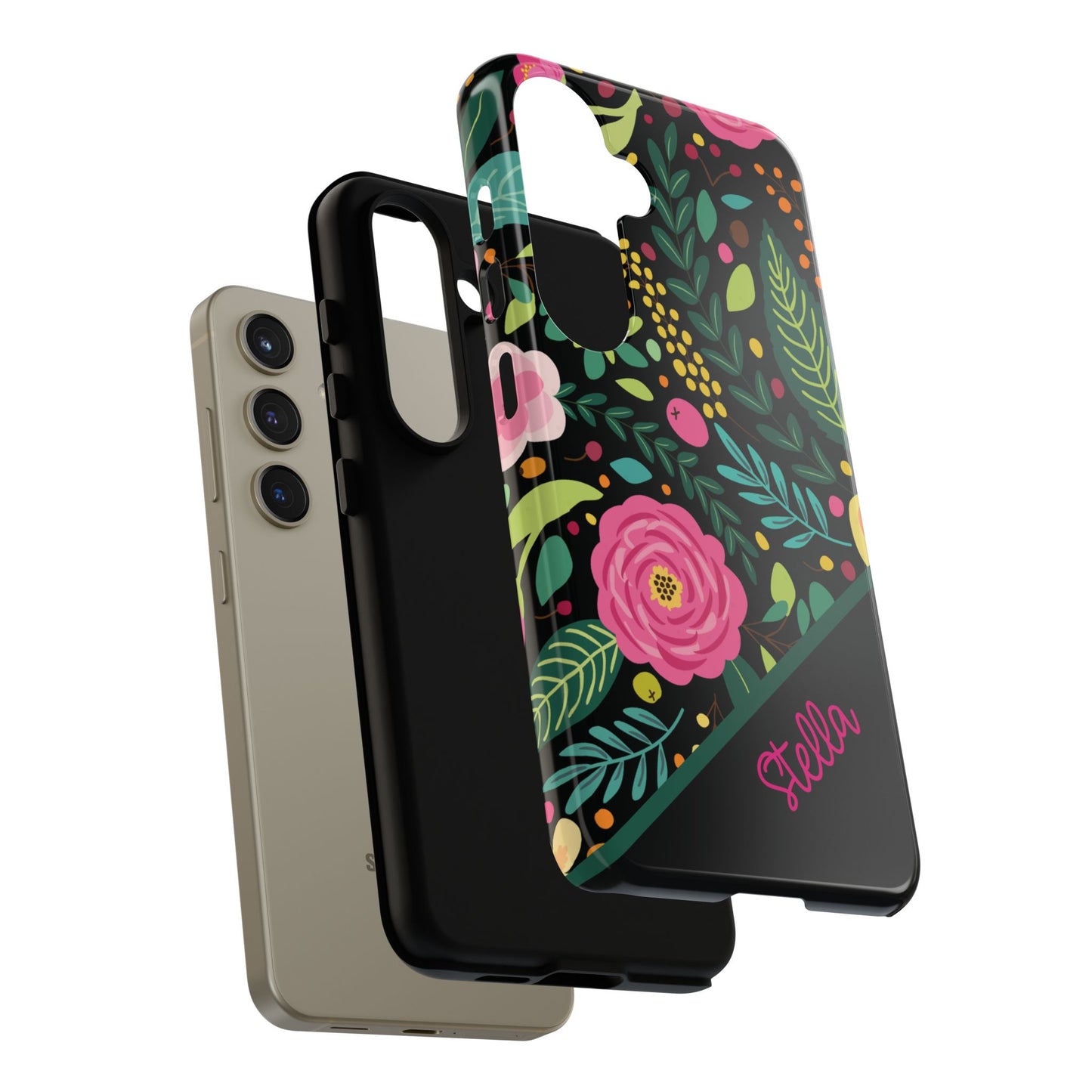 Personalized Floral Fantasy Samsung and Google Pixal Phone Case – Personalized Tough Cases with Colorful Garden Design