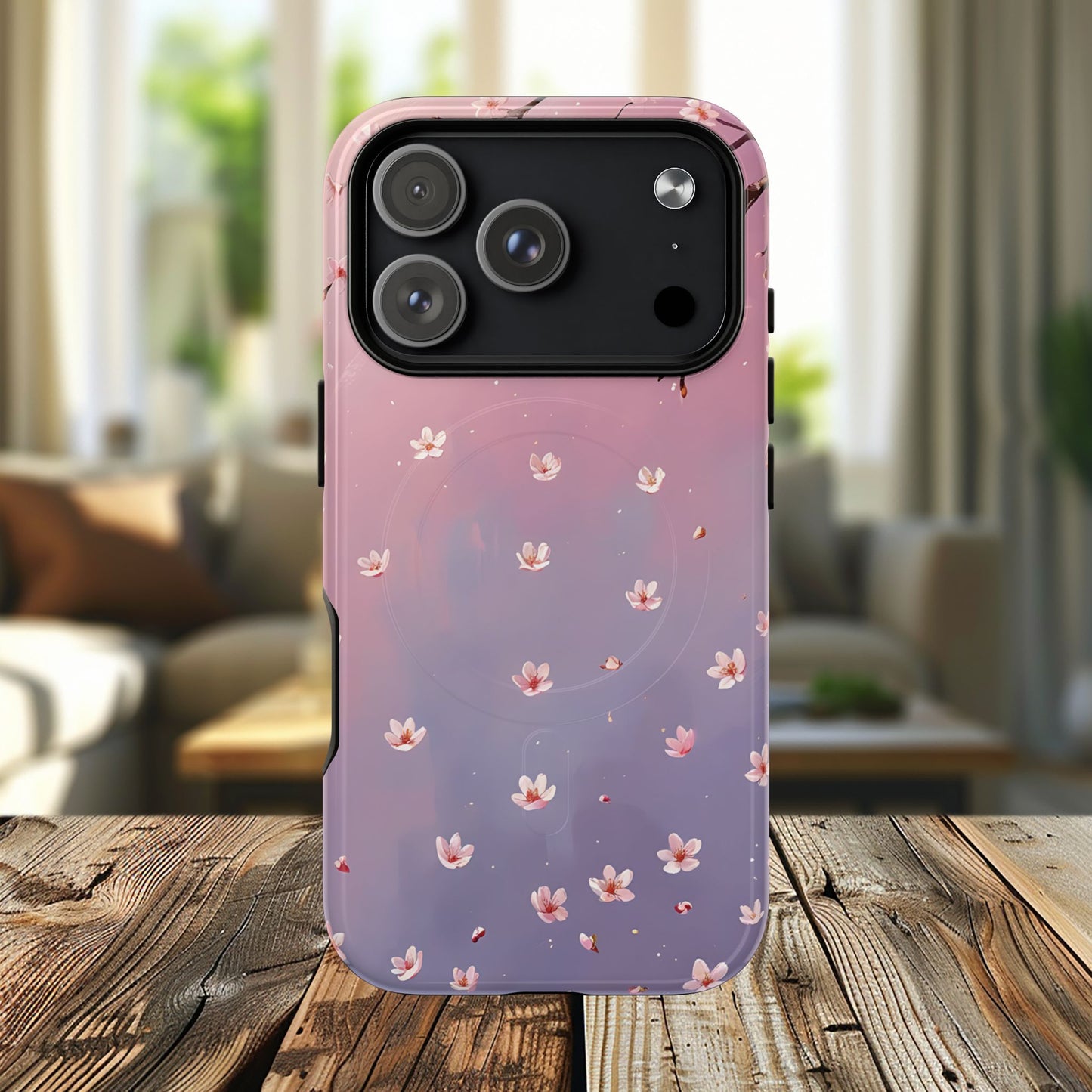 Tiny Cherry Blossom Floral Tough Magnetic Phone Cases, Durable Phone Cover, Floral Design Case, iPhone Protector, Cute Gift for Her