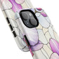 Orchid Grace Tough iPhone Magnetic Case, Protective iPhone Cover, Trendy Stained Glass Design, Floral Gift, Unique iPhone Accessory, Durable iPhone Case
