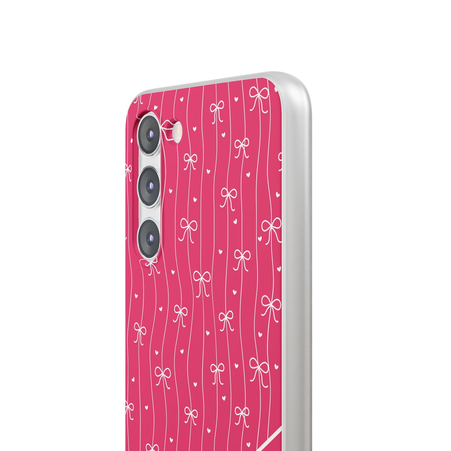 Personalized Pink Bow Coquette Slim Flexi iPhone and Samsung Cases — Custom Name or Affirmation