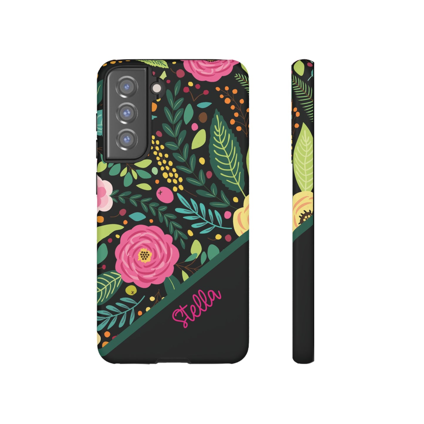 Personalized Floral Fantasy Samsung and Google Pixal Phone Case – Personalized Tough Cases with Colorful Garden Design