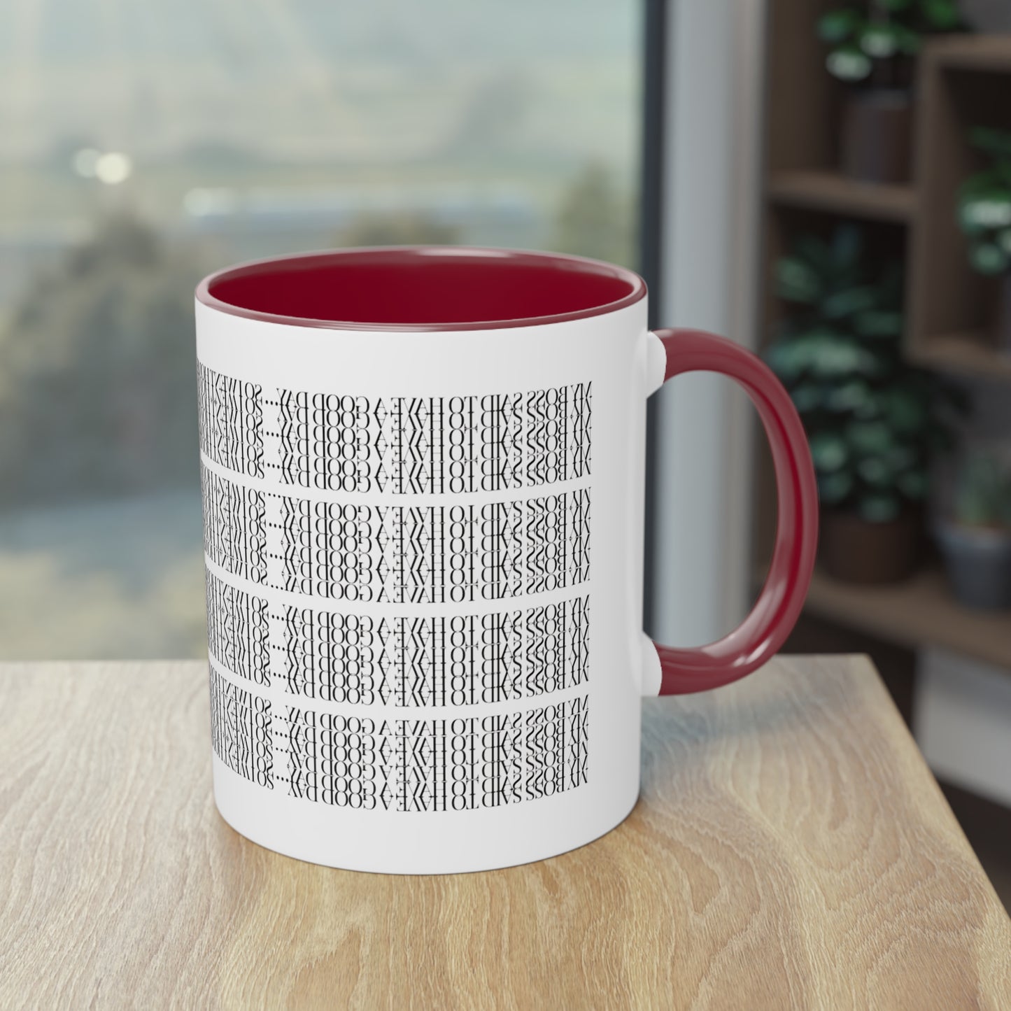 Two Tone Funny Hidden Message Mug - “My Boss said to have a good day… so I went home.”- Viral Optical Illusion Mug - Secret Sarcastic Work Message - Dishwasher Safe, Unique Gifts for Coffee Lovers, Home & Office Decor, Holiday Present.