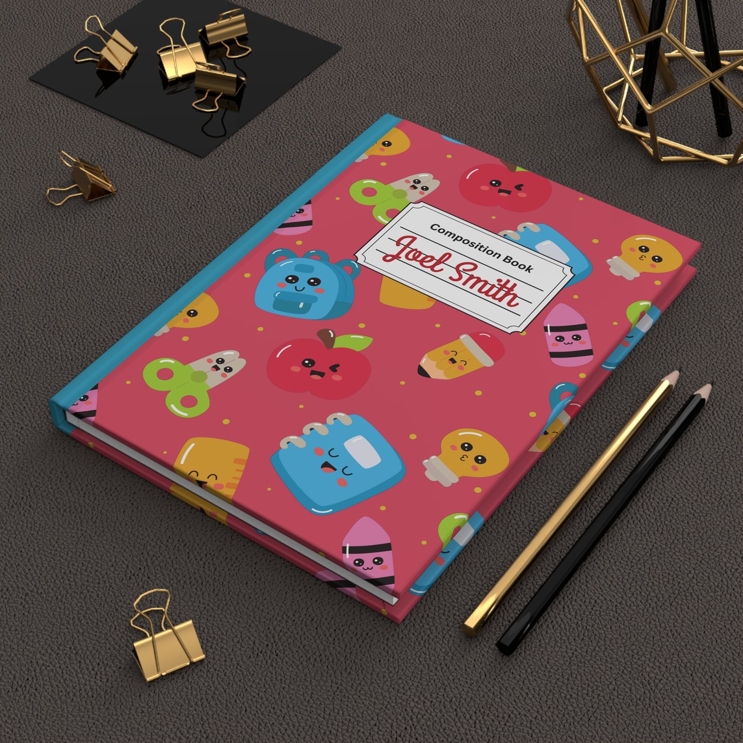 Custom Kawaii Composition Book Inspired Ruled Hardcover Journal for Kids, Fun School Notebook, Customizable Composition Book, Back to School Gift, Learning Organizer